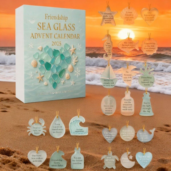 Friendship Sea Glass Postive Support 2025 Advent Calendar 24DAYS Christmas TREE Carousel 5