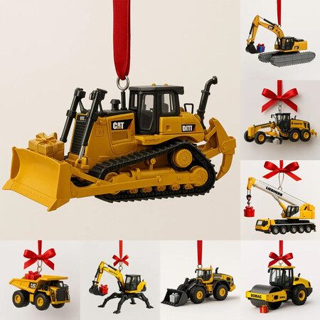 Heavy Equipment Christmas Advent Calendar 2D Acrylic Pendant Hanging Ornaments Carousel 9