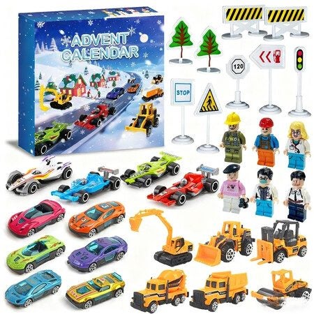 Cars Advent Calendar 2025 for Boys Girls, 24 Days Christmas Countdown Calendar Carousel 1
