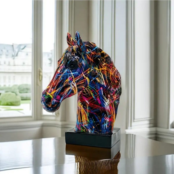 STUNNING HORSE HEAD STATUE MADE FROM EPOXY RESIN AND WOOD ~AFTERPAY AVAILABLE Carousel 2