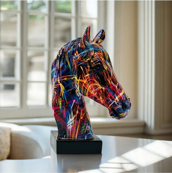 STUNNING HORSE HEAD STATUE MADE FROM EPOXY RESIN AND WOOD ~AFTERPAY AVAILABLE Carousel 1