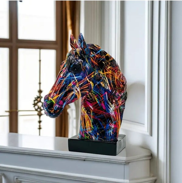 STUNNING HORSE HEAD STATUE MADE FROM EPOXY RESIN AND WOOD ~AFTERPAY AVAILABLE Carousel 5