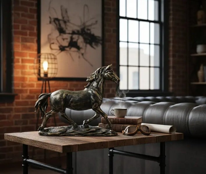 STUNNING BRONZE HORSE STATUE MADE FROM EPOXY RESIN ~AFTERPAY AVAILABLE Carousel 2