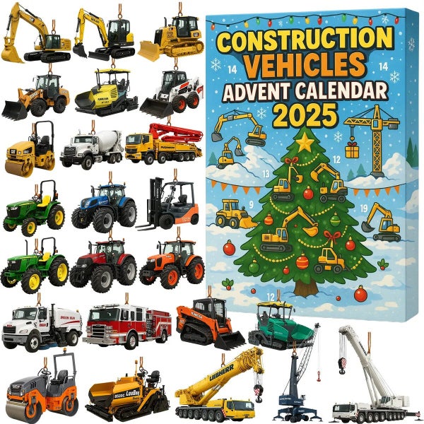 Construction Vehicles Advent Calendar 24 Days Christmas Countdown Calendar Carousel 2