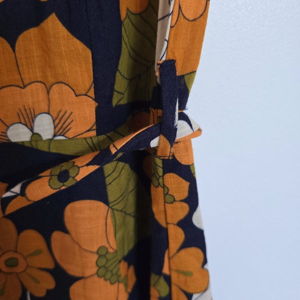 Princess highway blue & orange floral 100% linen dress size 8, new condition Carousel 2