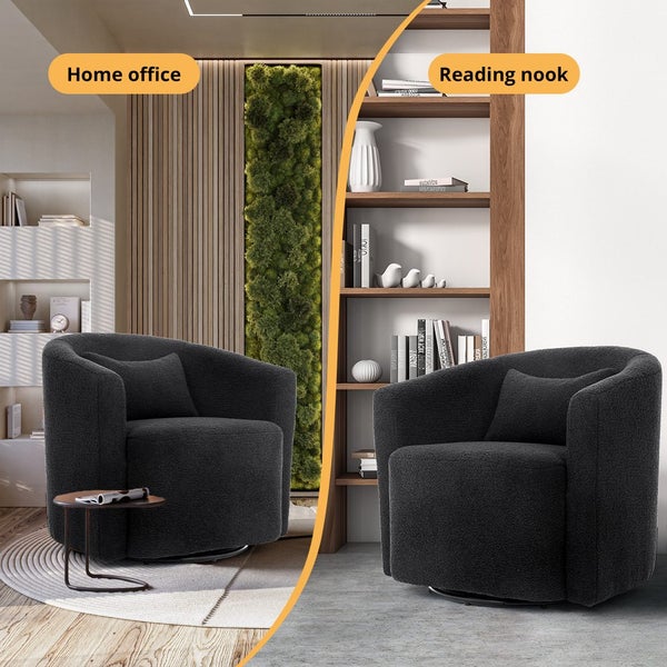 Levede Swivel Barrel Chair Armchairs Barrel Cup Tub Accent Sofa Lounge Armrest Carousel 9