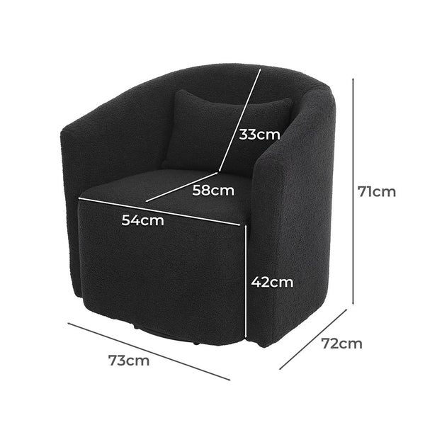 Levede Swivel Barrel Chair Armchairs Barrel Cup Tub Accent Sofa Lounge Armrest Carousel 2