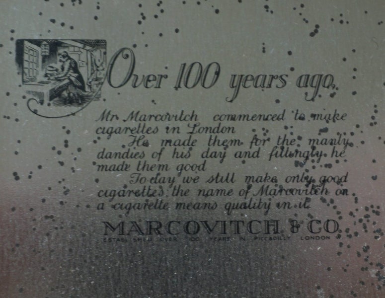 5 Antique Cigarette Tins & Match Tin - De Reszke, Ardath, Marcovitch, Willem 11 Carousel 6