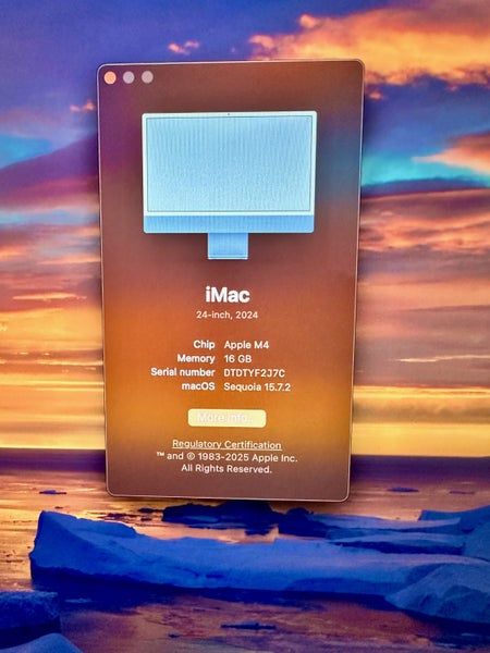 Apple M4 iMac 24" Blue - 10-Core CPU/GPU, 16GB, 256GB Carousel 4