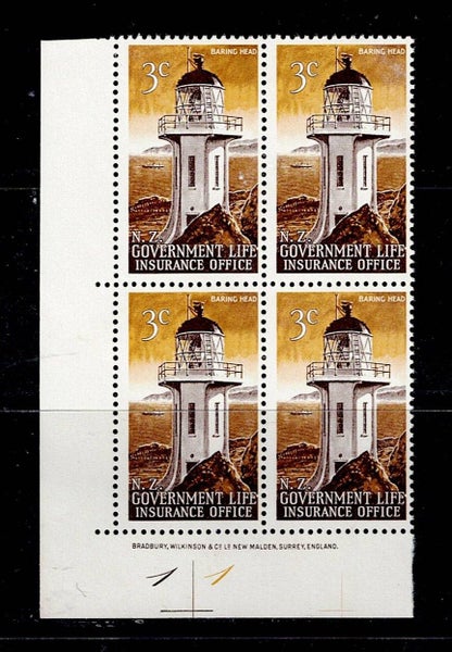 1969 Lighthouses 3c Plate Blk 1 of 4 UHM64493843693699110