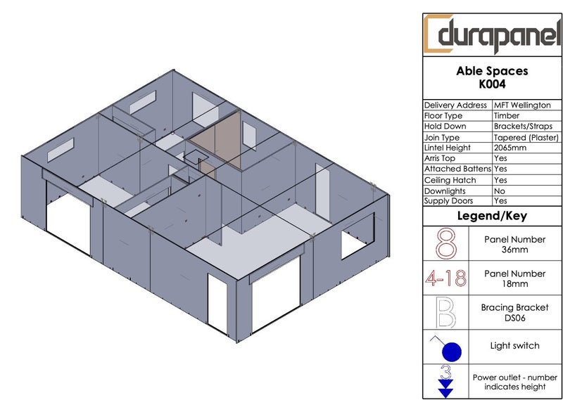 Walls, Ceiling and trusses kitset for 70m2 house64493251475841113