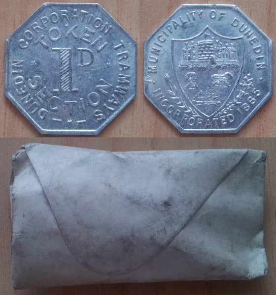 Dunedin 1906 tramway token - pack of 14 Carousel 1