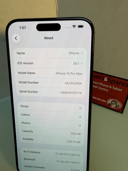 Apple iPhone 15 Pro Max, 256GB64494406154883112