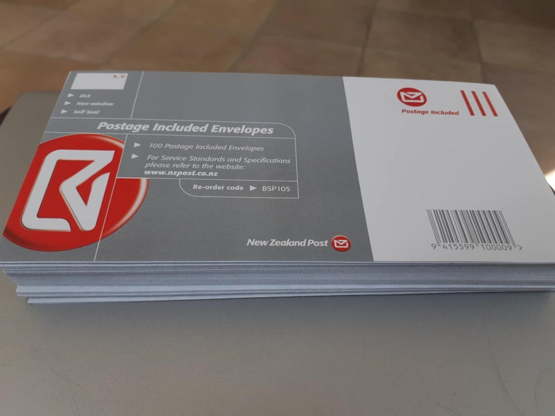 40 x NZ Post Prepaid DLE Non-Window envelopes - $1Res!!! Carousel 1