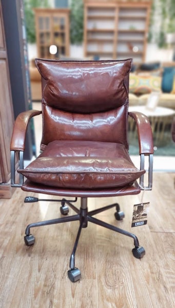 Urbano Interiors - Hereford Vintage Leather Office Chair- Height Adjustable Carousel 2