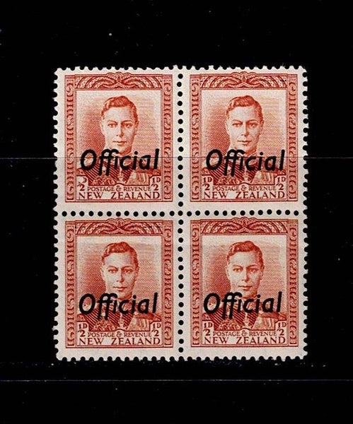 1938 KGVI Half d Chesnut Official Blk of 4 UHM64494960002305110