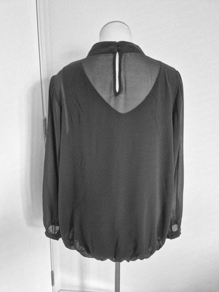 FOXWOOD - Black Sheer Top with Lining - Sz 16 Carousel 3