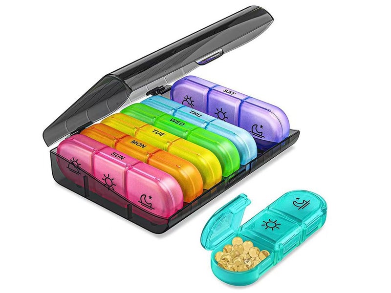 7 Day Pill Box, Pill Organizer, 3-Times-a-Day Carousel 1