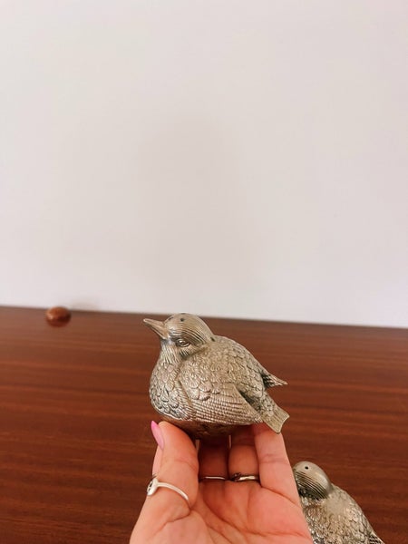 Vintage Silver Plate Bird Salt And Pepper Shakers X2 Carousel 2