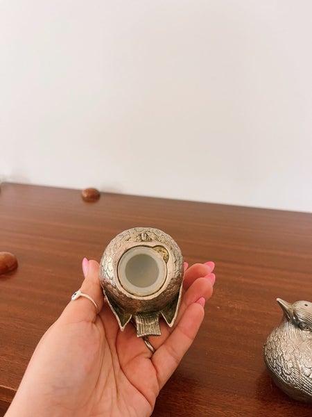 Vintage Silver Plate Bird Salt And Pepper Shakers X2 Carousel 4