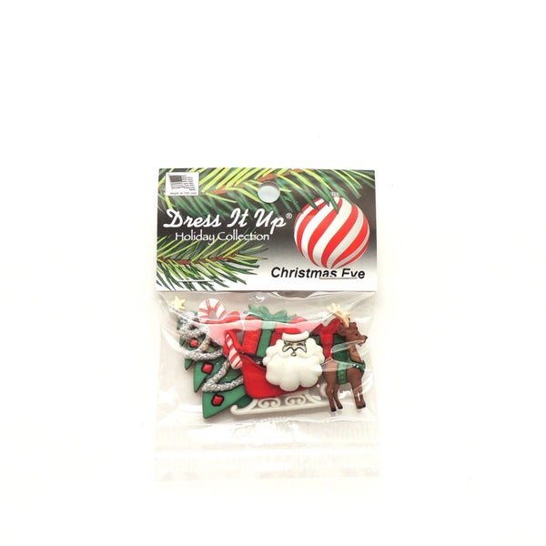 Jesse James Dress It Up Novelty Buttons Christmas Eve Pack of 7 Carousel 1