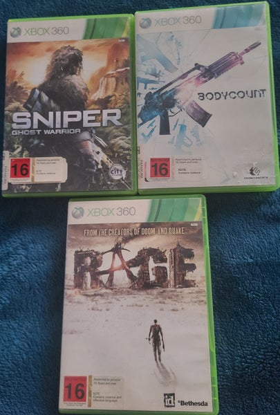 TOP SHOOTER ACTION: RAGE, BODYCOUNT, SNIPER-GHOST WARRIOR XB360 Carousel 1