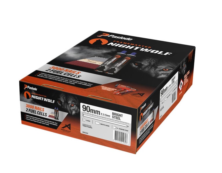 FrameMaster NightWolf Bright D-Head Smooth Nail 90 x 3.15mm 3000 Pack(brand new) Carousel 1