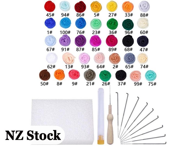 36 Colors Needle Felting Wool for DIY Craft Materials Carousel 1