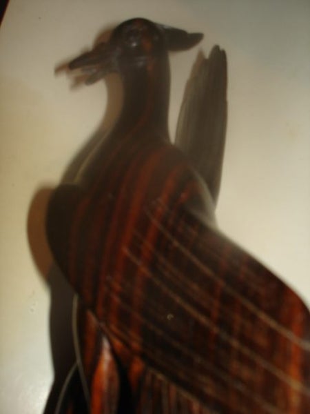 2 x CARVED WOODEN BIRDS ON TREE STUMP Carousel 2