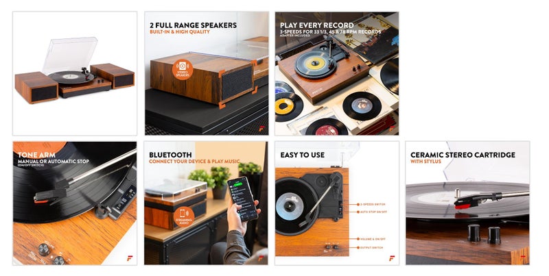 Record Player Set with BT and Speakers B Stock Carousel 18