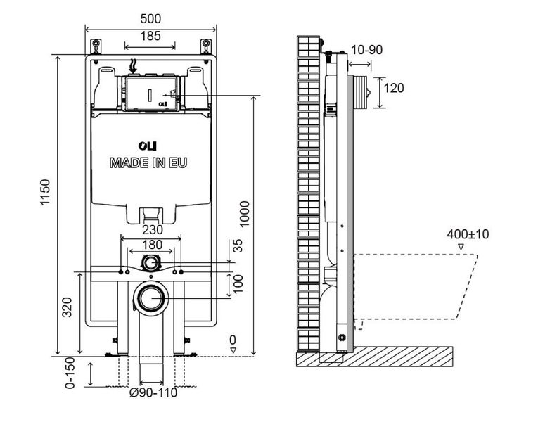 END OF THE LINE FILE WALL HUNG PAN AND BIDET PACKAGE64504344033409114