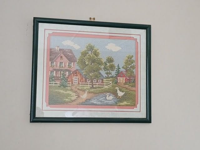 Cross Stitch framed Carousel 1
