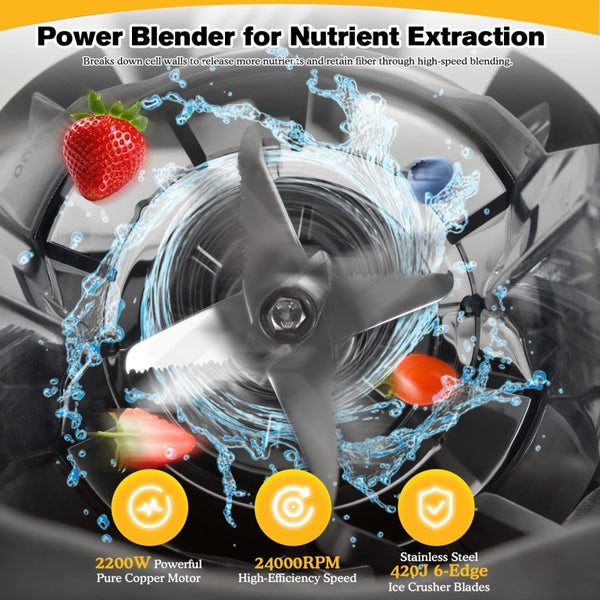 Commercial Blender w/ Soundproof Shield 4.5L High-Speed Smoothie Blender Timer Carousel 2