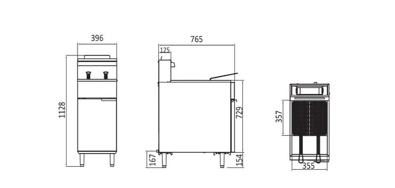 4 TUBES GAS DEEP FRYER W395 X D765 X H112864815741037571111