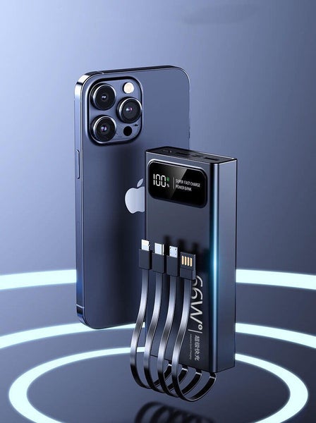 Power Bank – 20,000mAh – 66W Fast Charging – Built-In Cables Carousel 1