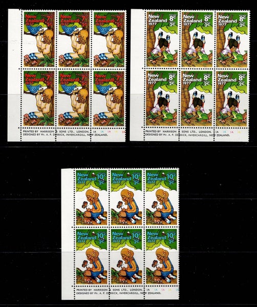 1977 Health Set of 3 Plate Blks 1A of 6 UHM64507283469313110