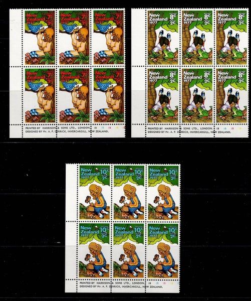 1977 Health Set of 3 Plate Blks 1B of 6 UHM64507283478402110