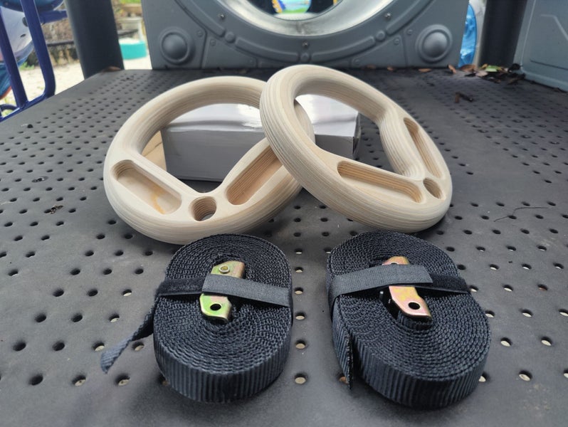 Rock Climbing Rings with Hangboard/Finger holds Carousel 1