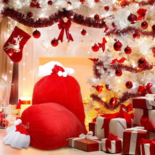 Santa Claus Velvet Christmas Bags 70*100CM Large Santa Gift Bag with Drawstring Carousel 1