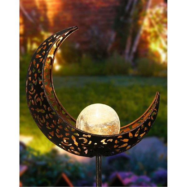 NEW new Metal Art Moon sculpture Garden Decor Moon Stake Light *Sale NOW* Carousel 2
