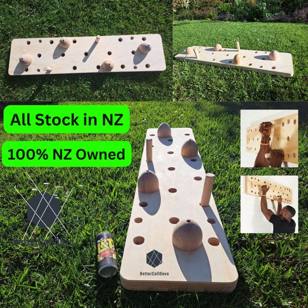 Rock Climbing Large Peg Board / Hangboard - 17 holes - Bouldering Training Carousel 1
