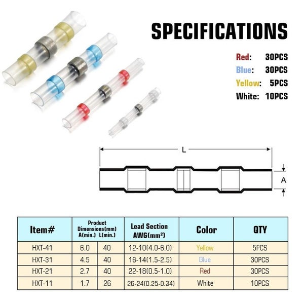 220Pcs Heat Shrink Wire Connectors Carousel 2