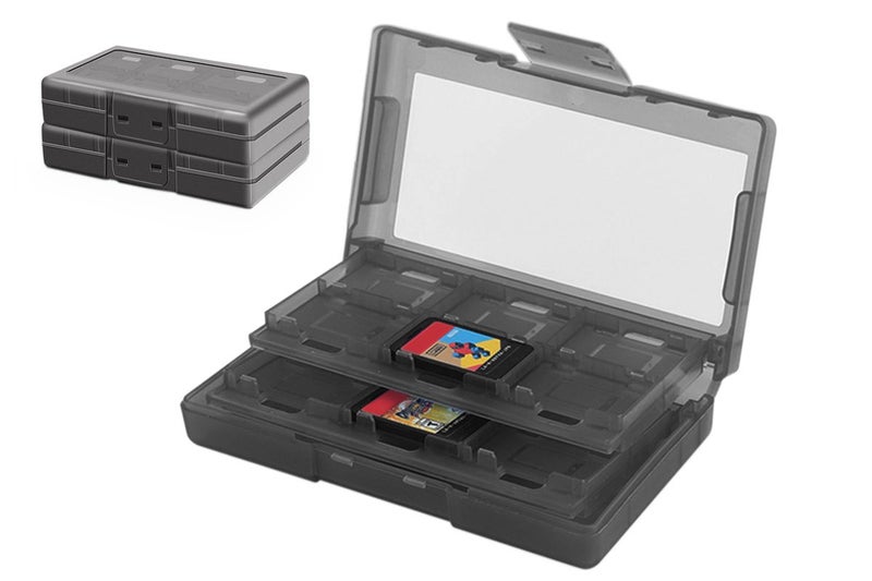 24 in1 Game Card Storage Box Game Card Box Organizer for Nintendo Switch-Grey Carousel 1