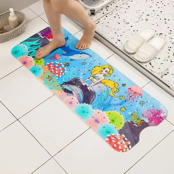 Elosung Non-Slip Pvc Bath & Shower Mat With Suction Cups And Drainage Holes Cart Carousel 1