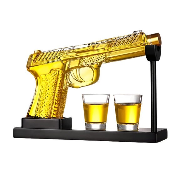 Gun Whiskey Decanter Set with Shot Glasses Carousel 1