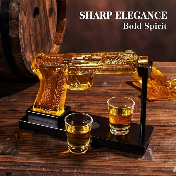 Gun Whiskey Decanter Set with Shot Glasses Carousel 2