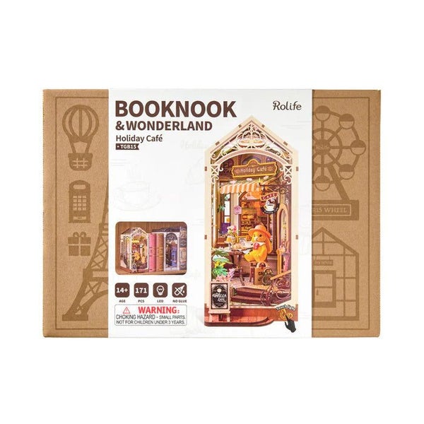 Robotime Rolife Holiday Cafe DIY Book Nook Shelf Insert TGB15 Carousel 7