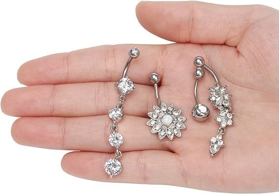 Dangle Belly Button Rings 5 PCS Set Carousel 10