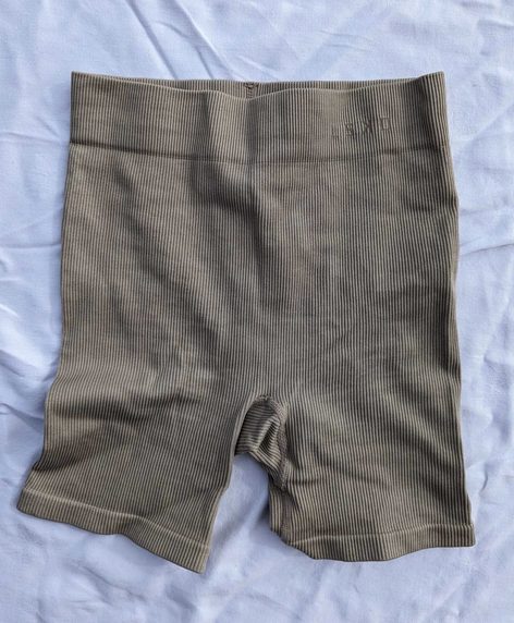 LSKD XS taupe ribbed shorts unworn leggings tights pants activewear Carousel 1