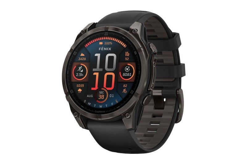 Garmin Fenix 8 AMOLED Sapphire Smart Sports Watch (Carbon Grey DLC Titanium with Carousel 1